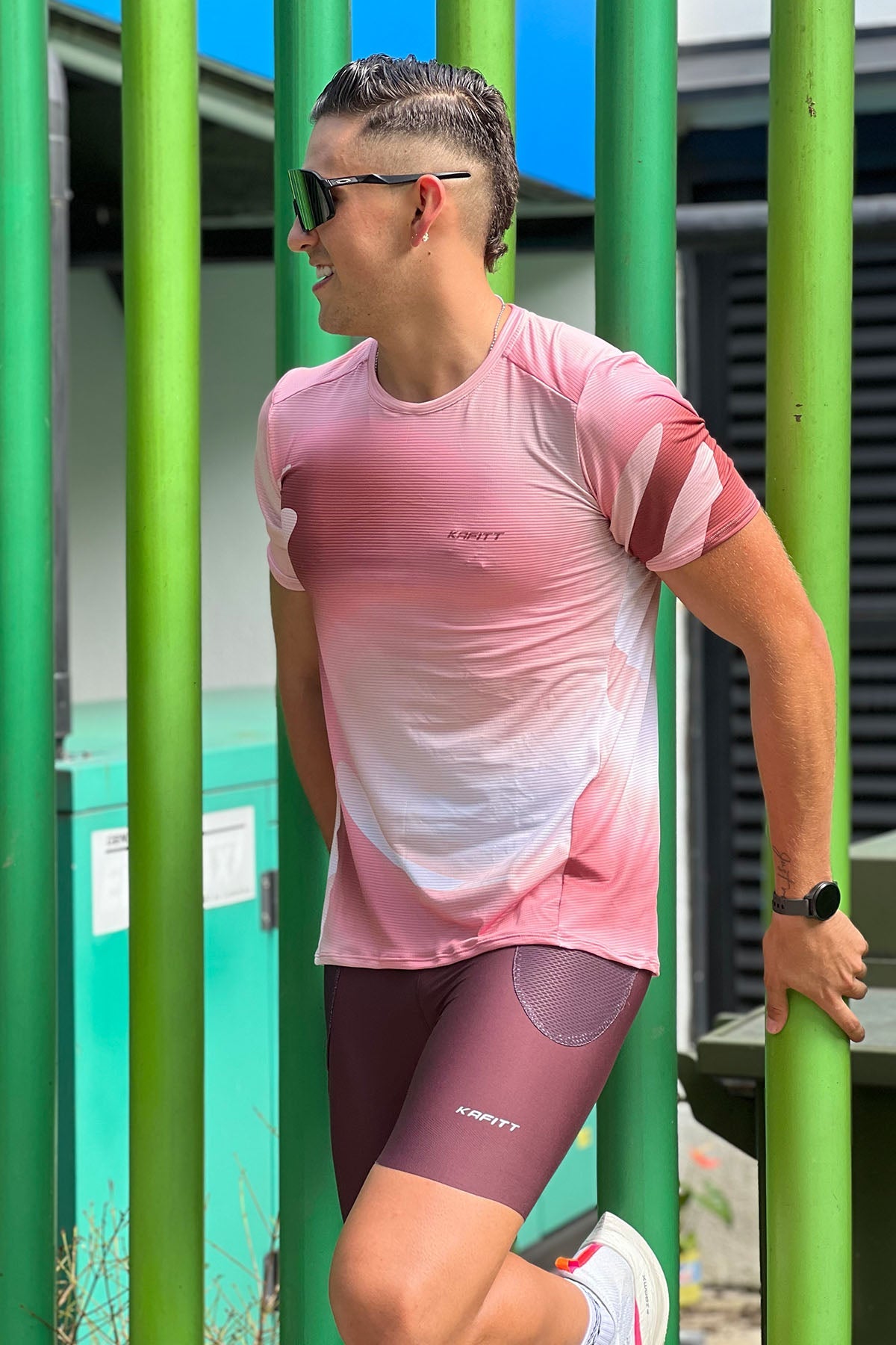 Licra Running Sin Costuras /Bolsillos Hombre Cafe