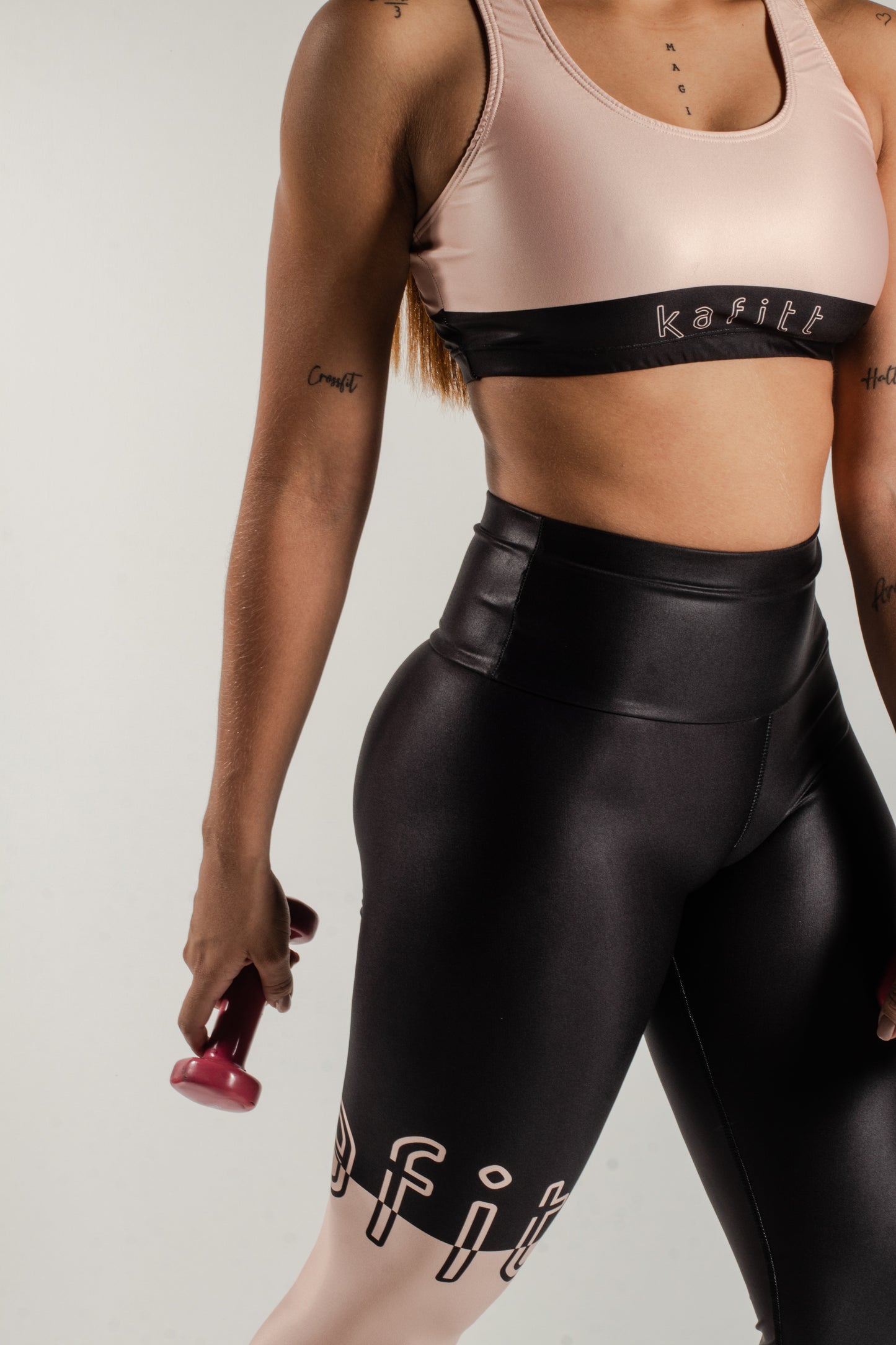 Conjunto Licra Larga + Top Fitness NUDE