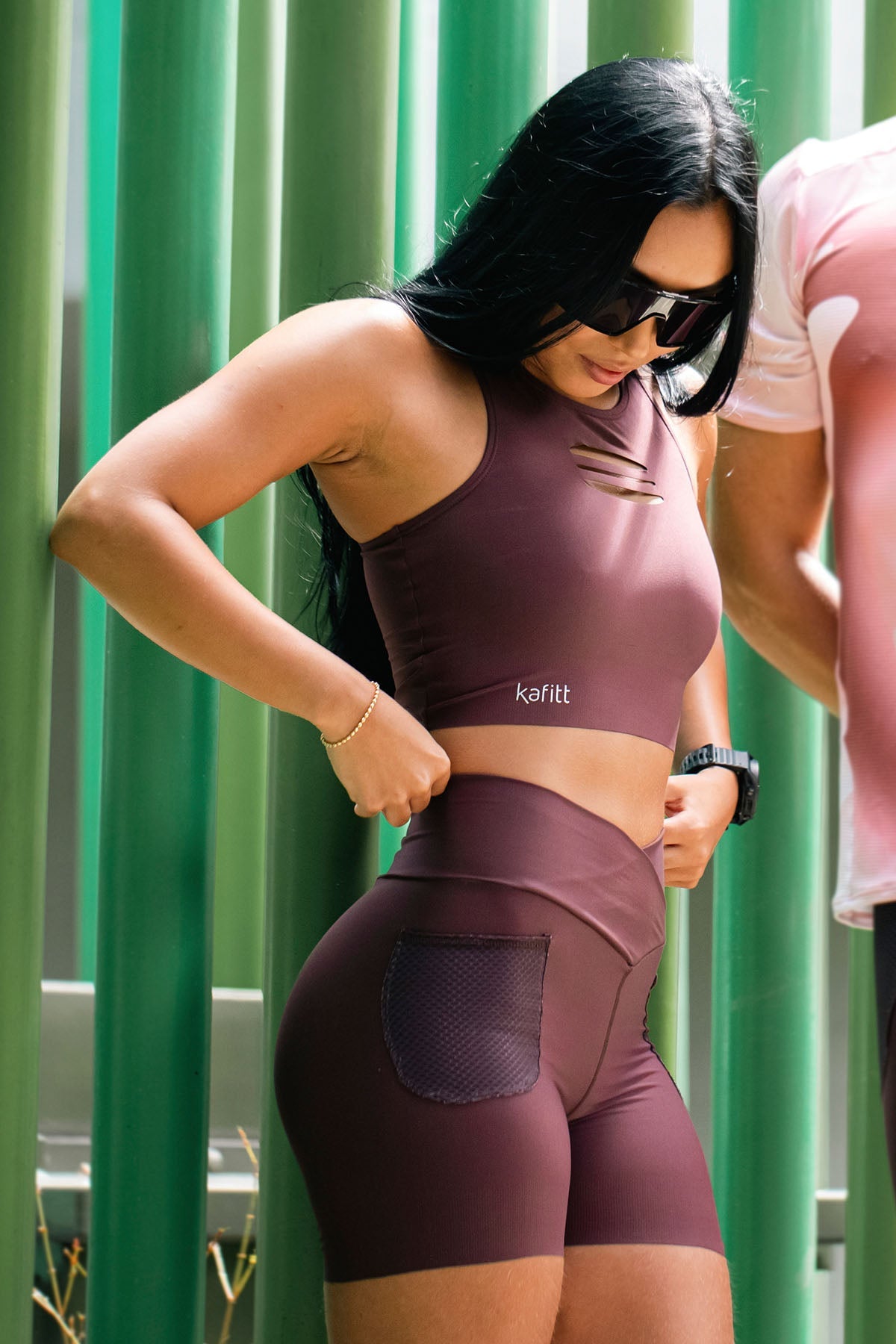 BROWN WOMEN'S SEAMLESS RUNNING LYCRA