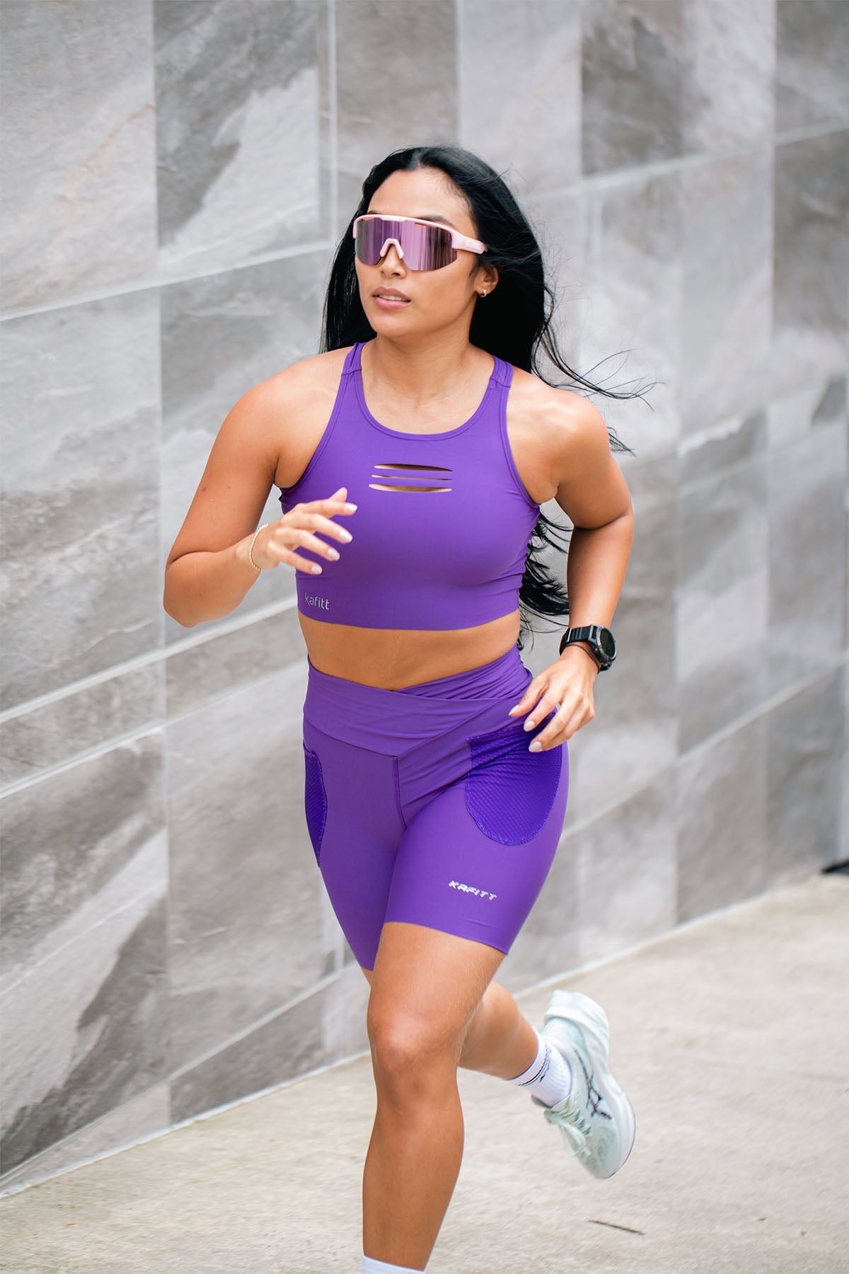 PURPLE WOMEN'S SEAMLESS RUNNING LYCRA