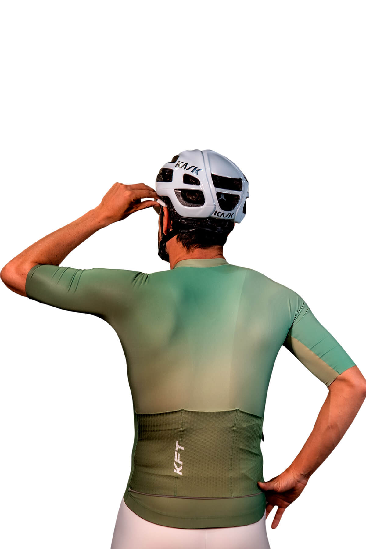 UNISEX GREEN SLIM FIT CYCLING JERSEY