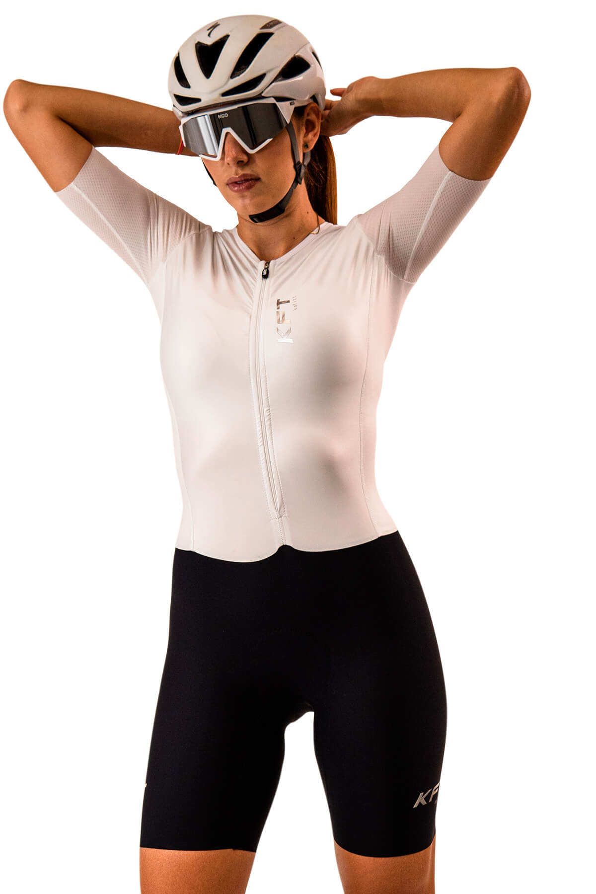 LUXURY SLIM FIT BLACK AND WHITE CYCLING JUMPSUIT