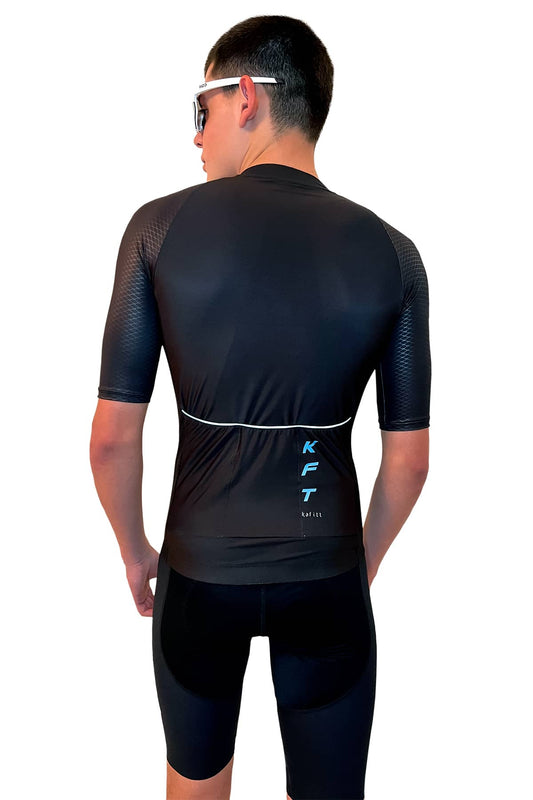 MEN'S BLACK QUARTZ BASIC CYCLING JERSEY