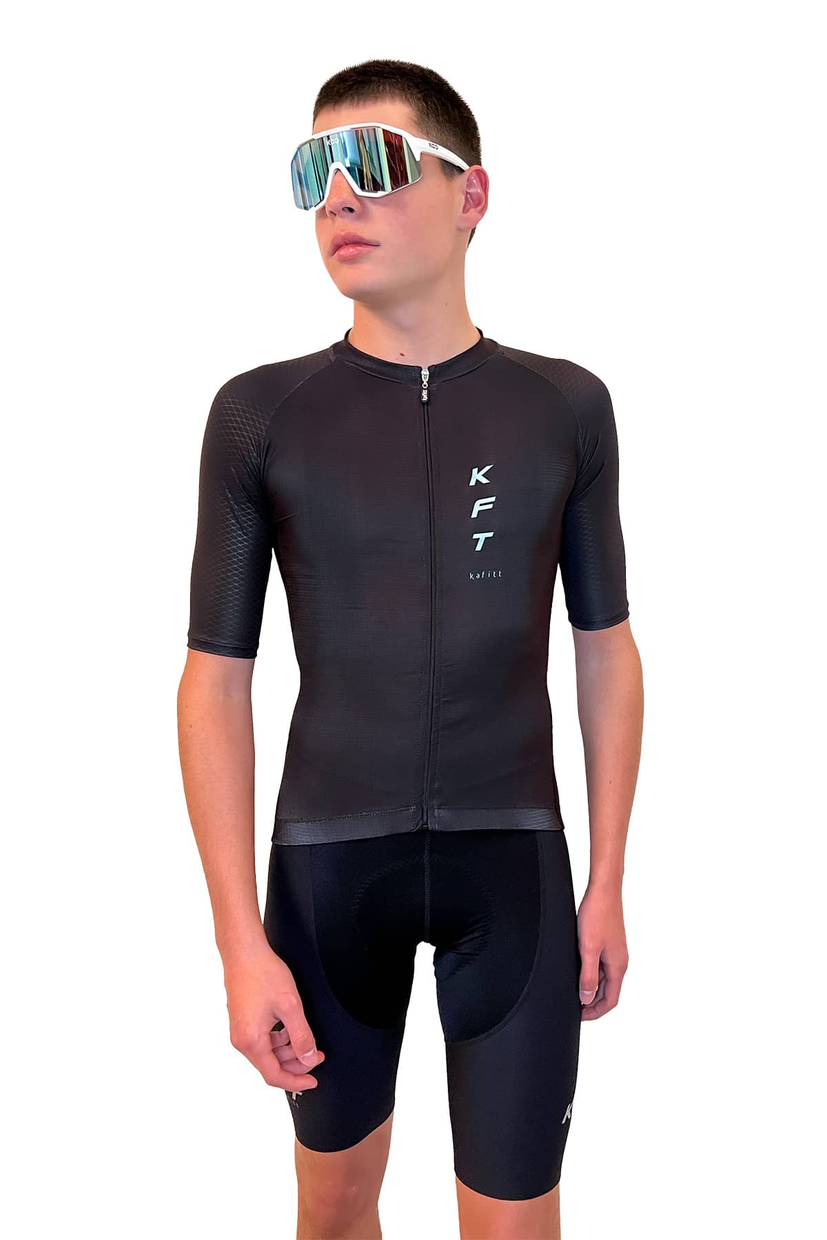 MEN'S BLACK QUARTZ BASIC CYCLING JERSEY