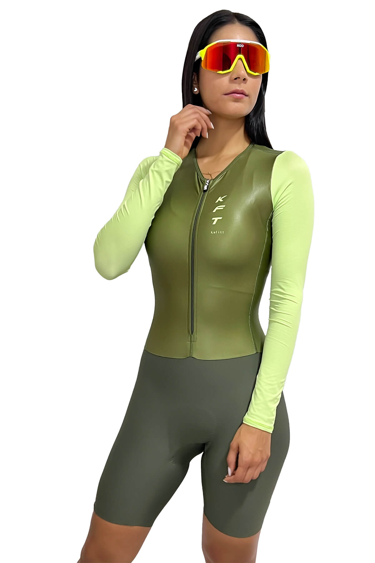 LUXURY APPLE GREEN WOMEN'S CYCLING JUMPSUIT