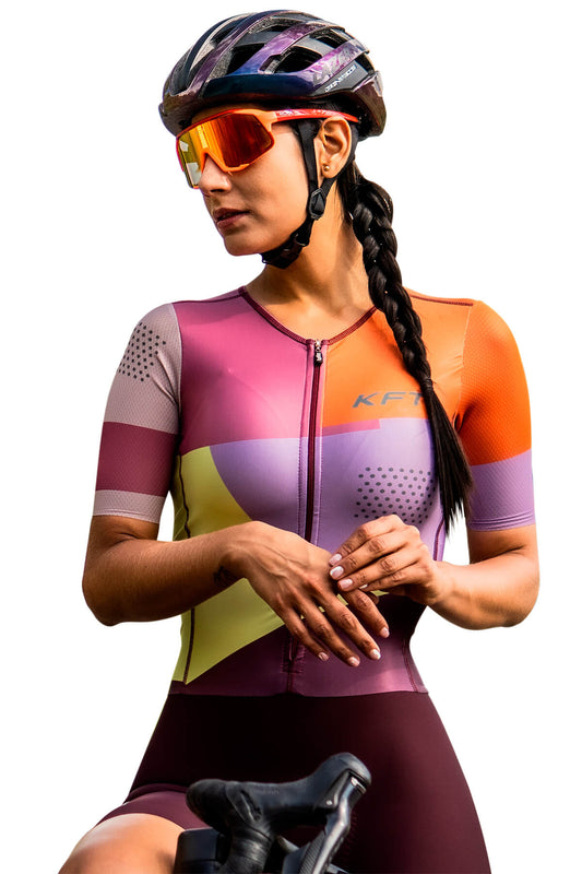 LUXURY MACTH TERRACOTTA CYCLING JUMPSUIT