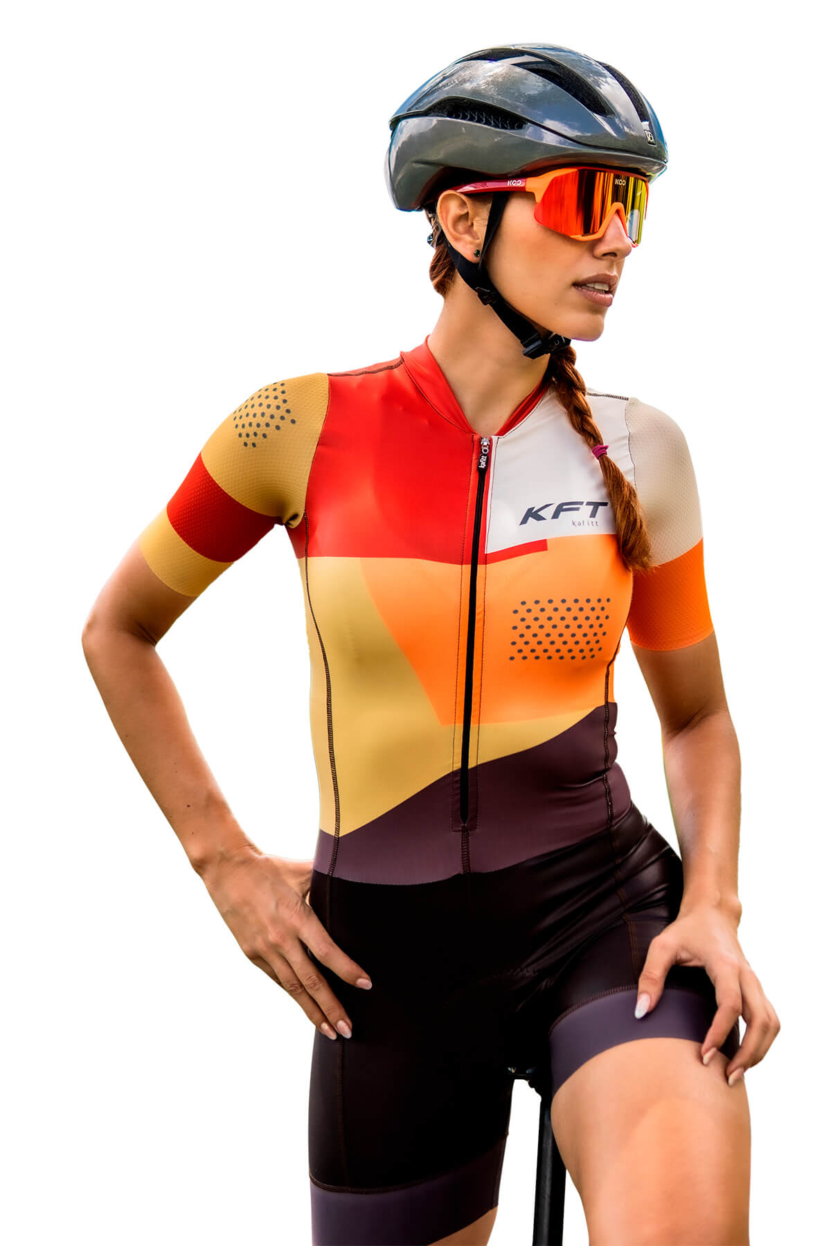 GLOSS MACH ORANGE CYCLING JUMPSUIT