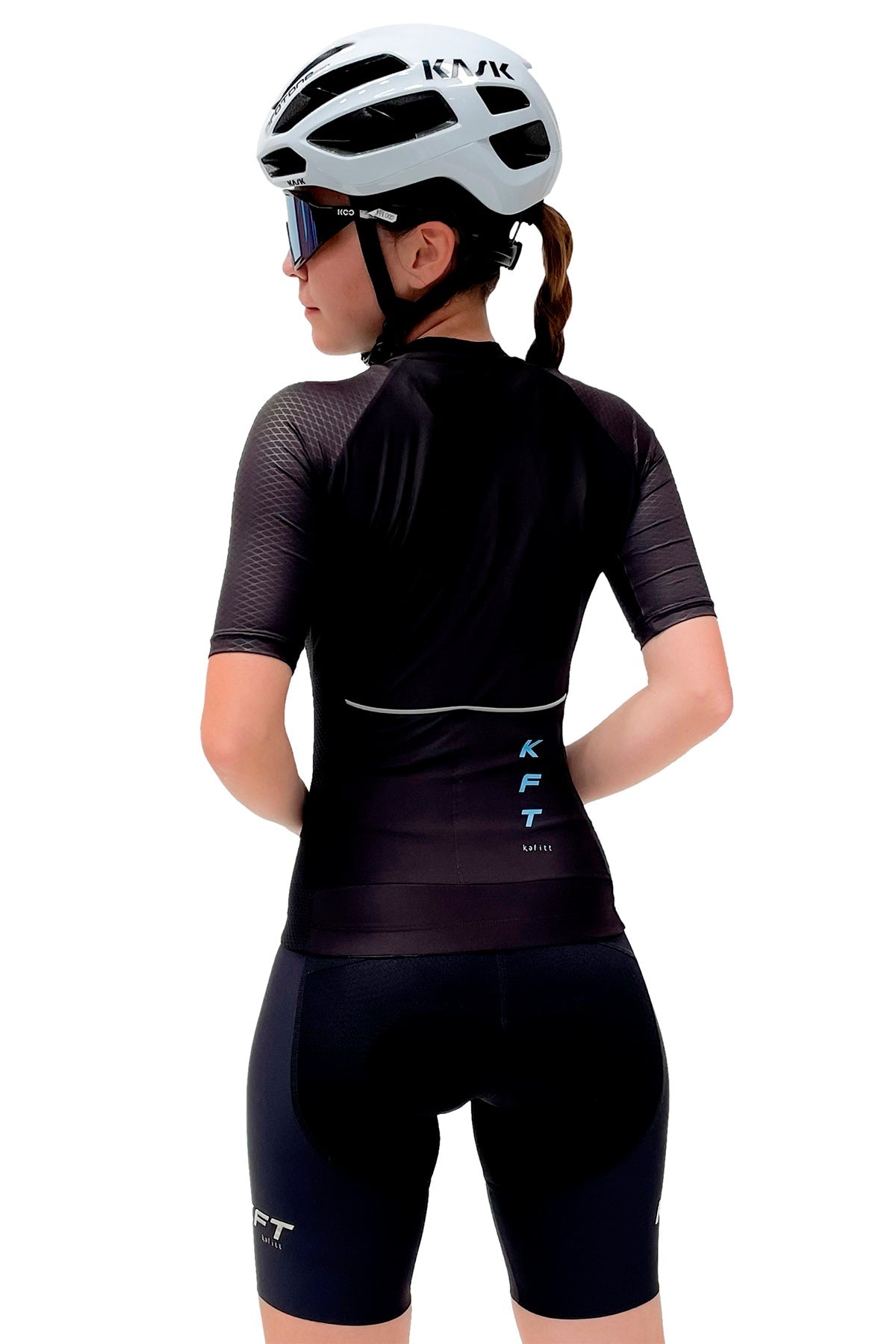 WOMEN'S BLACK QUARTZ BASIC CYCLING JERSEY